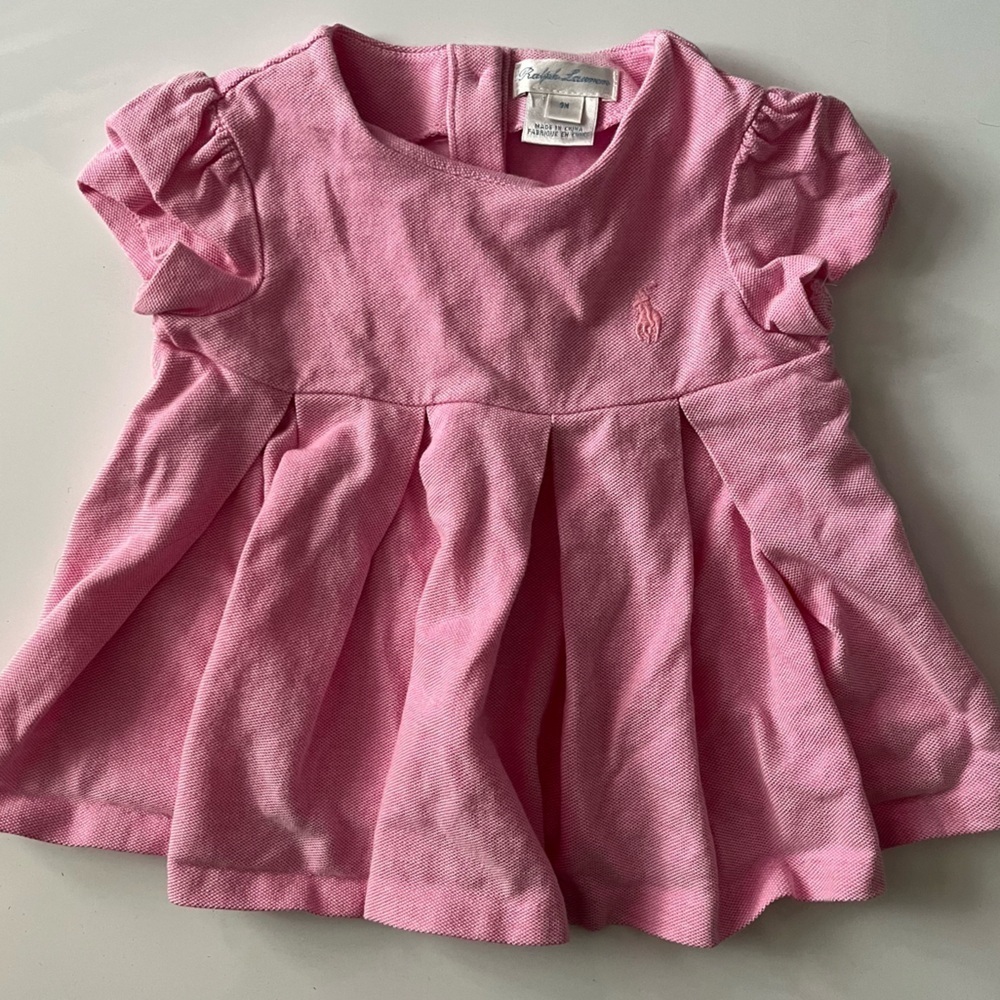 Ralph Lauren • Pink Pleated Baby Dress